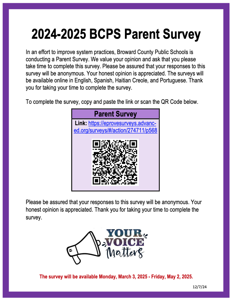  2024-2025 BCPS Parent Survey